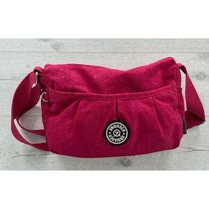 Jinqiaoer nylon shoulder crossbody hot pink